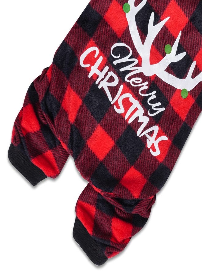 Dxhycc Pet Christmas Pajamas Red Black Plaid Dog Pajamas Pet Dog Fleece Jumpsuit Soft Warm Puppy Christmas Jammies Cat Doggie Sweater, S - Image 5